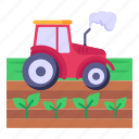 tractor, plowing, field, ploughing, agriculture