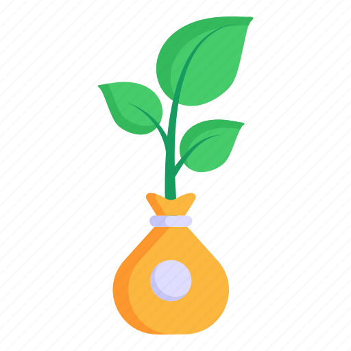 Plant sack, plant bag, seedling, eaves, plant burlap icon - Download on Iconfinder