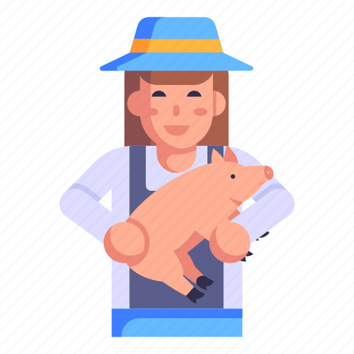 Piglet, farmer, pig farmer, pig, animal farming icon - Download on Iconfinder