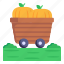 farming cart, vegetable cart, pumpkins cart, barrow, pumpkins 