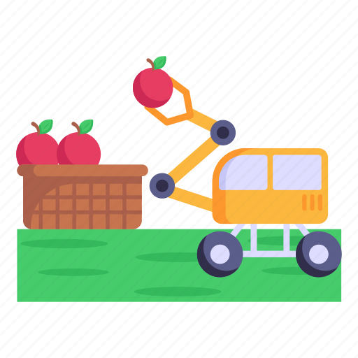 Farming robot, agriculture robot, picking fruits, farm, farming machinery icon - Download on Iconfinder