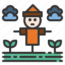 scarecrow, farming, agriculture, plant, land, yard, field