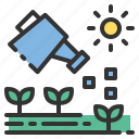 watering, shower, farming, land, agriculture, sprout, field