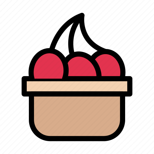 Basket, berries, cherry, farming, fruit icon - Download on Iconfinder