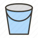 water bucket, pail, water, farming, plastic bucket