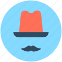 costume, hipster, moustache, party props, top hat