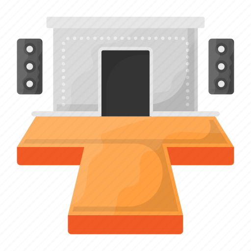 Traverse stage, catwalk, stage, runway, theater, speakers icon - Download on Iconfinder