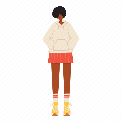 Woman, female, people, figure, standing, casual, outfit illustration - Download on Iconfinder
