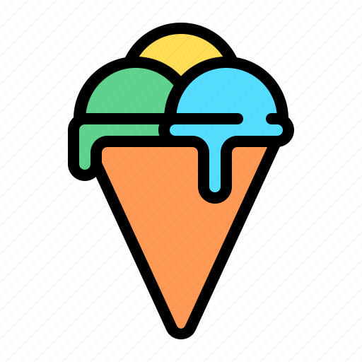Ice cream cone, ice cream, cone, dessert, food, fast food icon - Download on Iconfinder