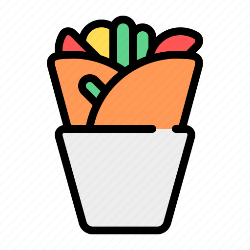 Kebab, burrito, shawarma, tortilla, tacos, food, fast food icon - Download on Iconfinder