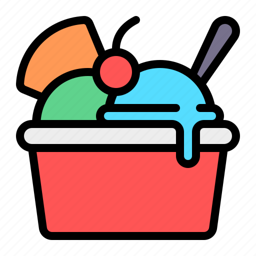 Ice cream sundae, ice cream, sundae, dessert, fast food, food icon - Download on Iconfinder