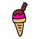 ice, cream, cone, summer, food