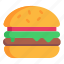 burger, hamburger, junk food, fast food, food 