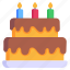desert, food, cake, birthday, candles 