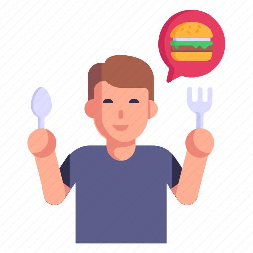 Man, foodie, hungry, burger, craving rage icon - Download on Iconfinder