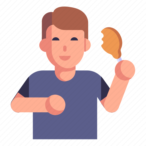Foodie, eating, eating drumstick, eating snacks, chicken leg icon - Download on Iconfinder