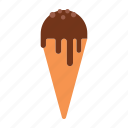 ice cream, cone, cream, chocolate