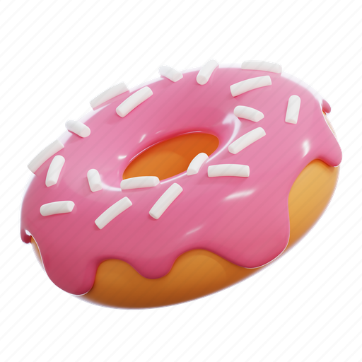 Donut, sweet, dessert, food, cake, bakery, glazed 3D illustration - Download on Iconfinder