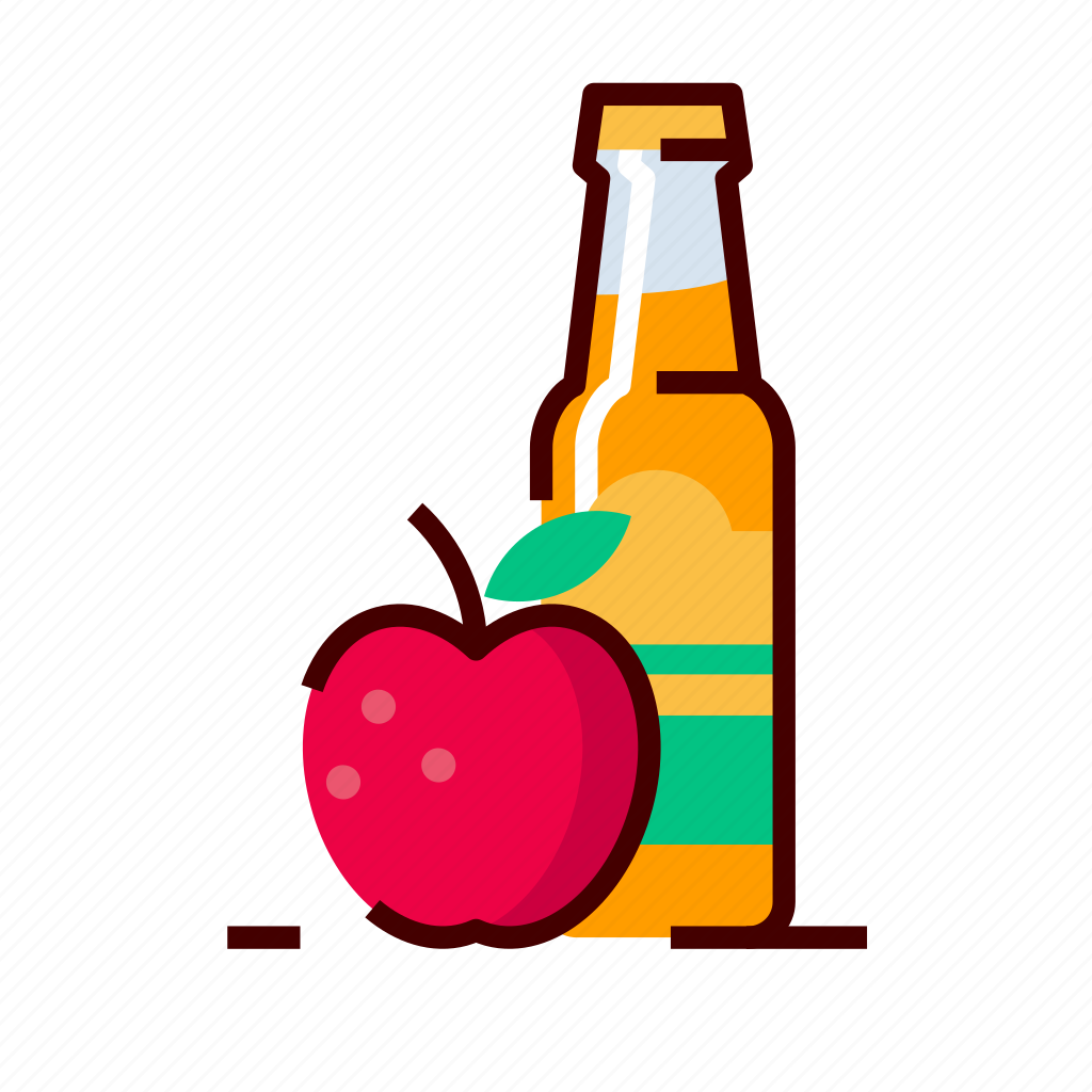 Apple, cider, craft icon.