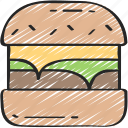 burger, eating, fast food, lettuce, takeaway