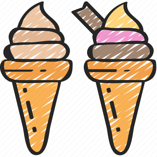 Cones, cream, dessert, eating, fast food, ice, treats icon - Download on Iconfinder