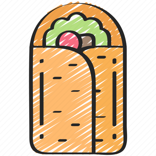 Burrito, eating, fast food, take away, vegetables icon - Download on Iconfinder