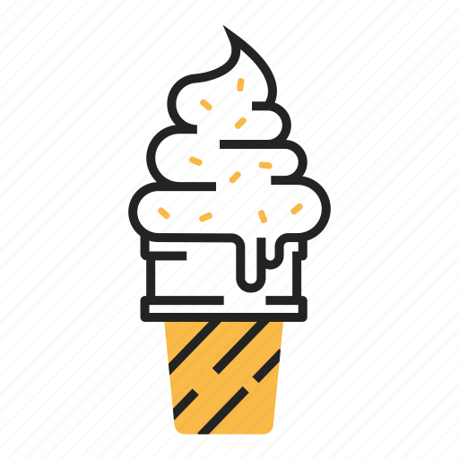 Cone, dessert, fast food, ice cream, summer, sweet, tasty icon - Download on Iconfinder