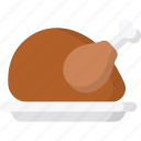 roasted chicken, roasted turkey, meat, food, meal