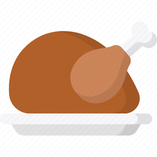 Roasted chicken, roasted turkey, meat, food, meal icon - Download on Iconfinder
