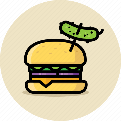 Burger, cheeseburger, fast food, hamburger, junk food, pickle icon - Download on Iconfinder