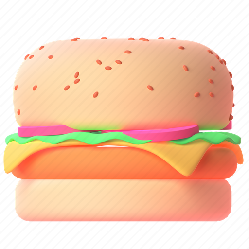 Burger, front 3D illustration - Download on Iconfinder