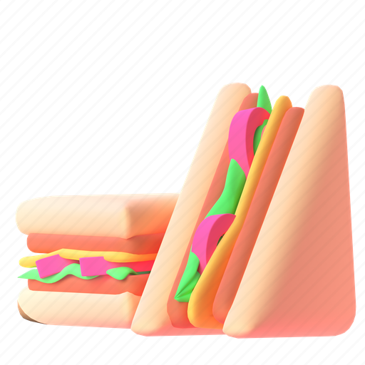 Sandwich, front 3D illustration - Download on Iconfinder