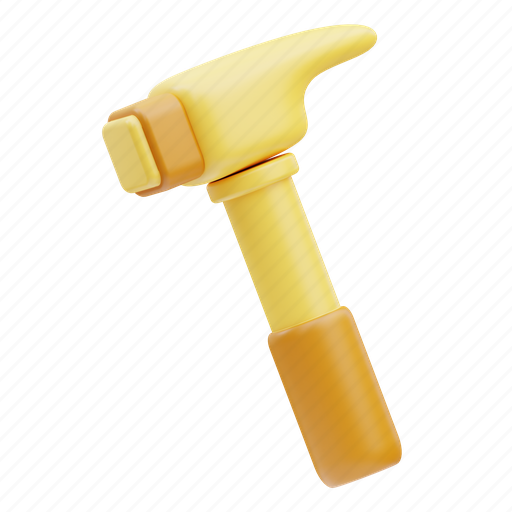 Hammer, construction, work, justice, tool, law, repair 3D illustration - Download on Iconfinder