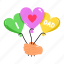love balloons, heart balloons, love dad, party balloons, helium balloons 