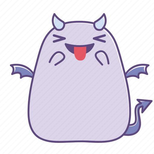 Boo, happy, out, smile, sticker, succubus, tongue icon - Download on Iconfinder