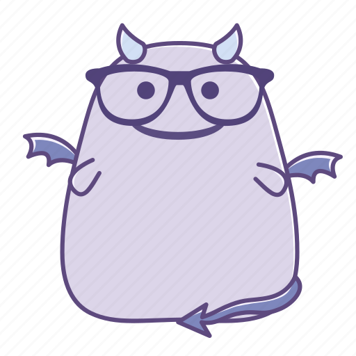 Fattie, glasses, happy, nerd, smile, sticker, succubus icon - Download on Iconfinder