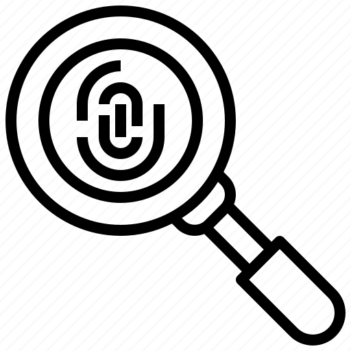 Fingerprits, evidence, magnifying, glass, detective, loupe icon - Download on Iconfinder