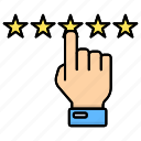 click, finger, five, hand, rate, rating, star