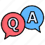 answer, bubble, chat, feedback, qna, question 