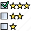 checklist, feedback, rate, rating, star, stars 