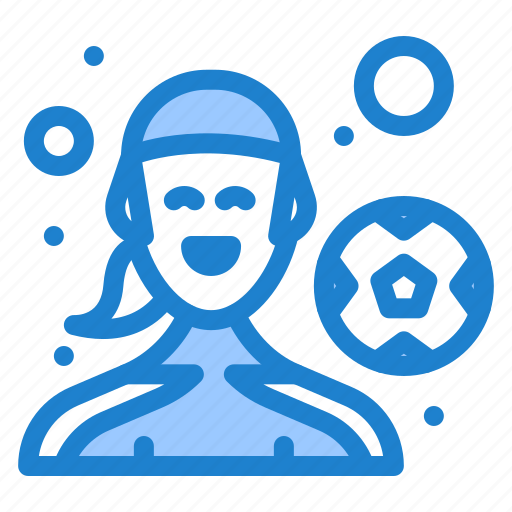 Female, football, game, outdoor, player, playing icon - Download on Iconfinder