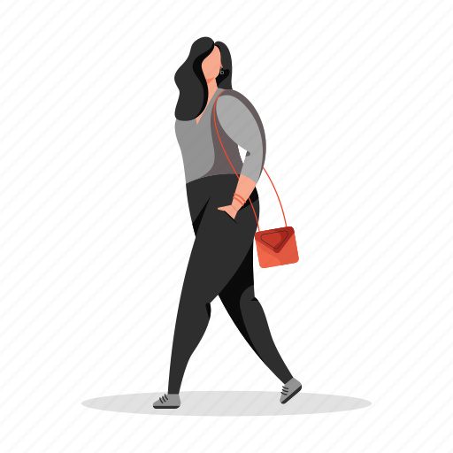 Character, builder, woman, casual, handbag, bag illustration - Download on Iconfinder