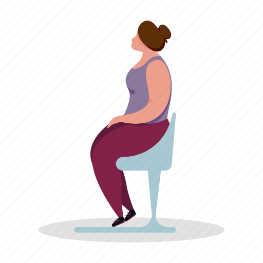 Character, builder, woman, chair, seat, sit illustration - Download on Iconfinder