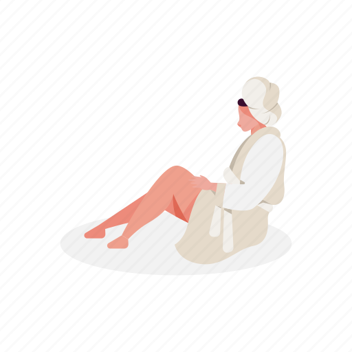 Leisure, spa, wellness, woman, person illustration - Download on Iconfinder