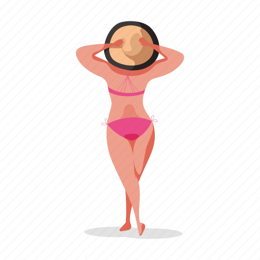 Leisure, character, builder, hat, summer, bikini, woman illustration - Download on Iconfinder
