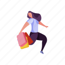 shopping, character, builder, bag, commerce, ecommerce, woman