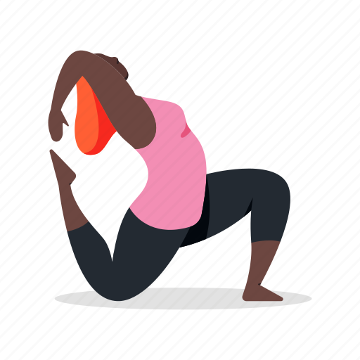 Sports, character, builder, female, yoga, pose, stretch illustration - Download on Iconfinder