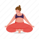 sports, character, builder, meditate, woman, yoga, pose 
