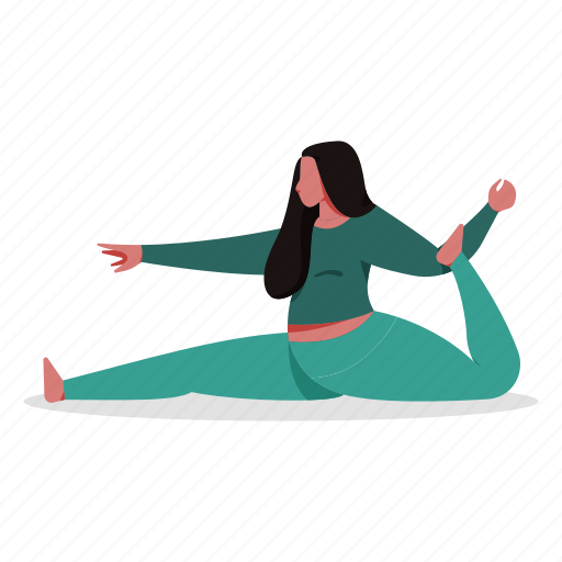 Sports, character, builder, stretching, yoga, woman, female illustration - Download on Iconfinder