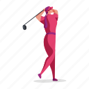 sports, character, builder, woman, golf, sport, game 